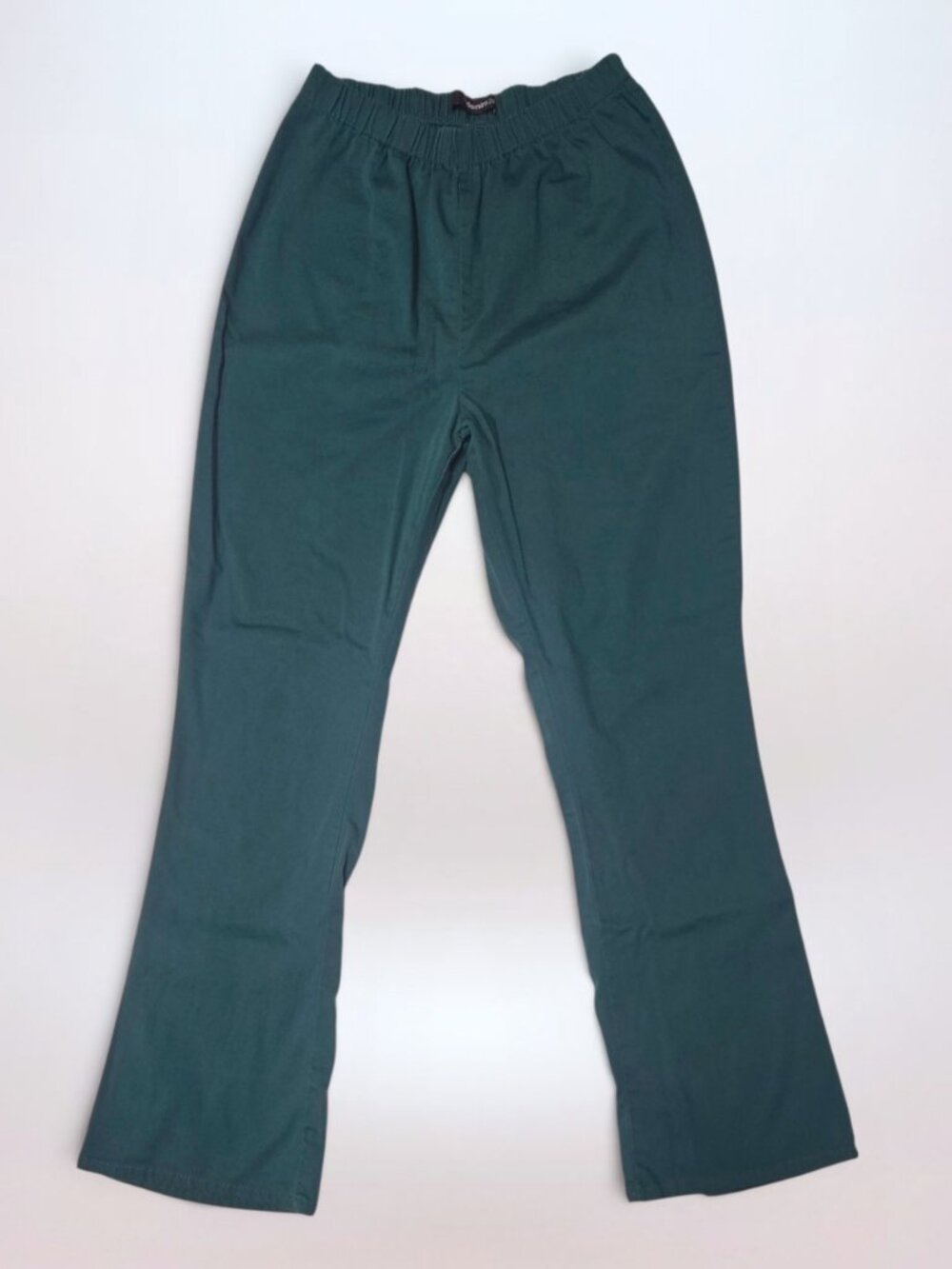 Vintage 90s Y2K Flared Bootcut Stretch Dark Green Pants (Size 16W)